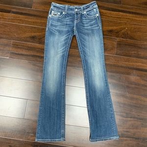 Light wash boot cut jeans